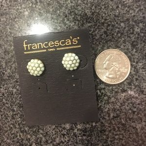 Francesca's Mint Pave Stud Earrings